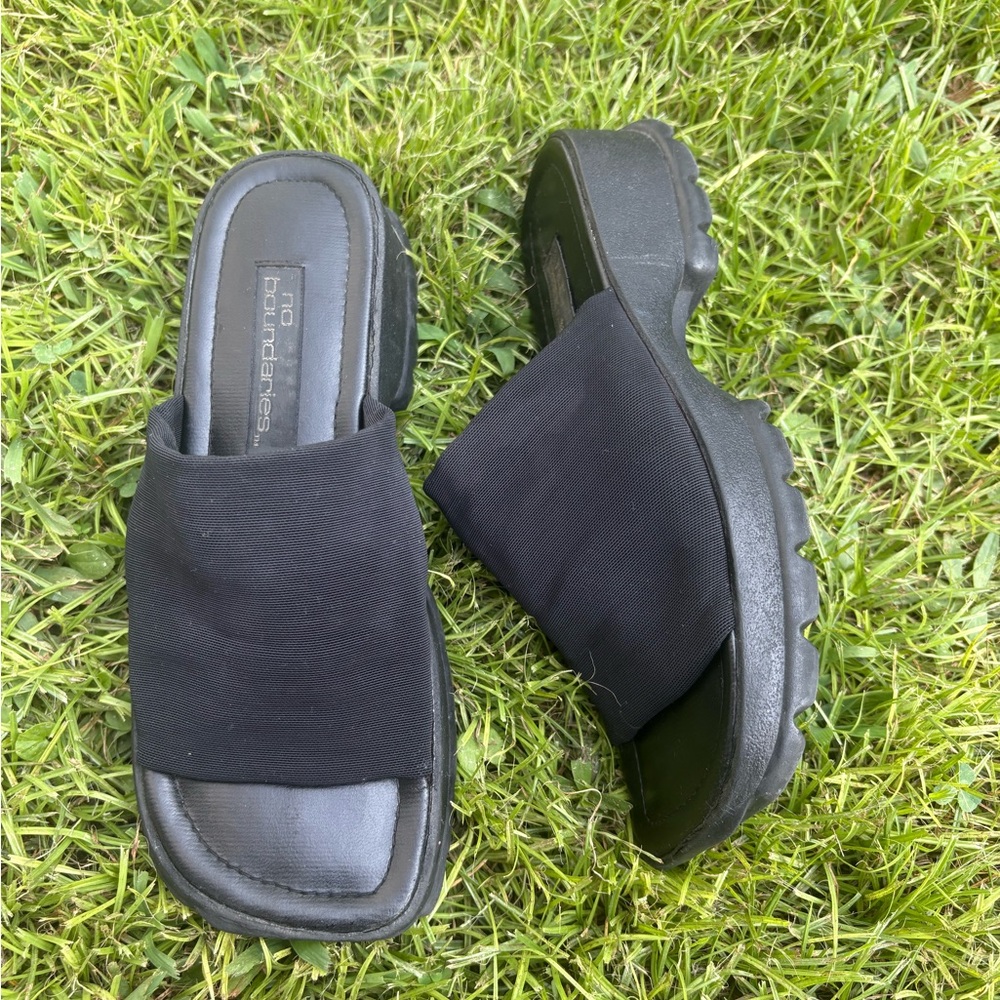 Y2K No Boundaries Black Slide Sandals